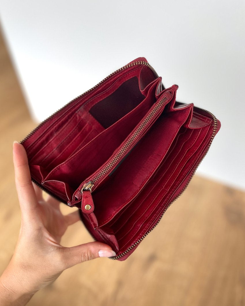Portafoglio Donna in Vera Pelle Premium Vintage 19x10cm