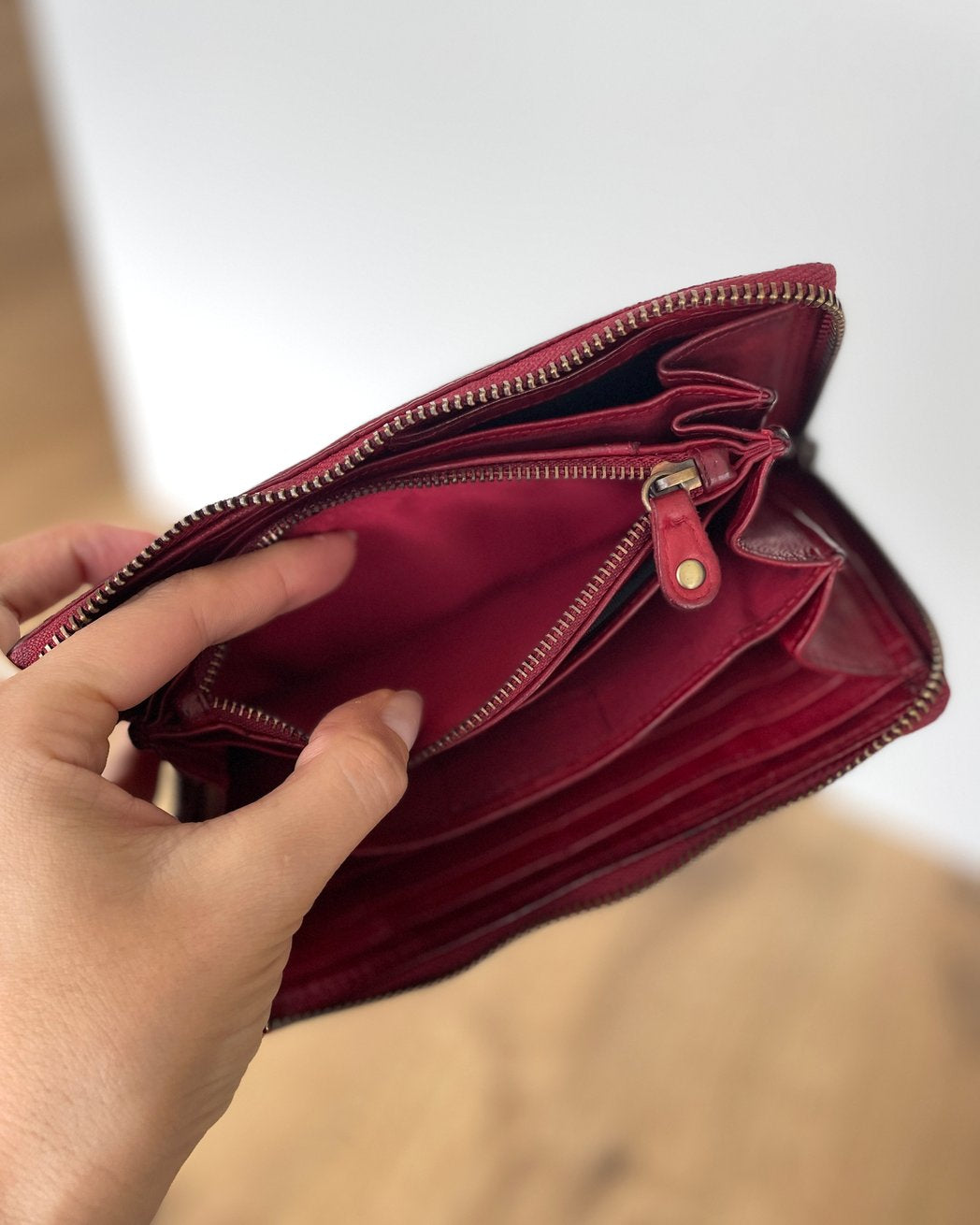Portafoglio Donna in Vera Pelle Premium Vintage 19x10cm