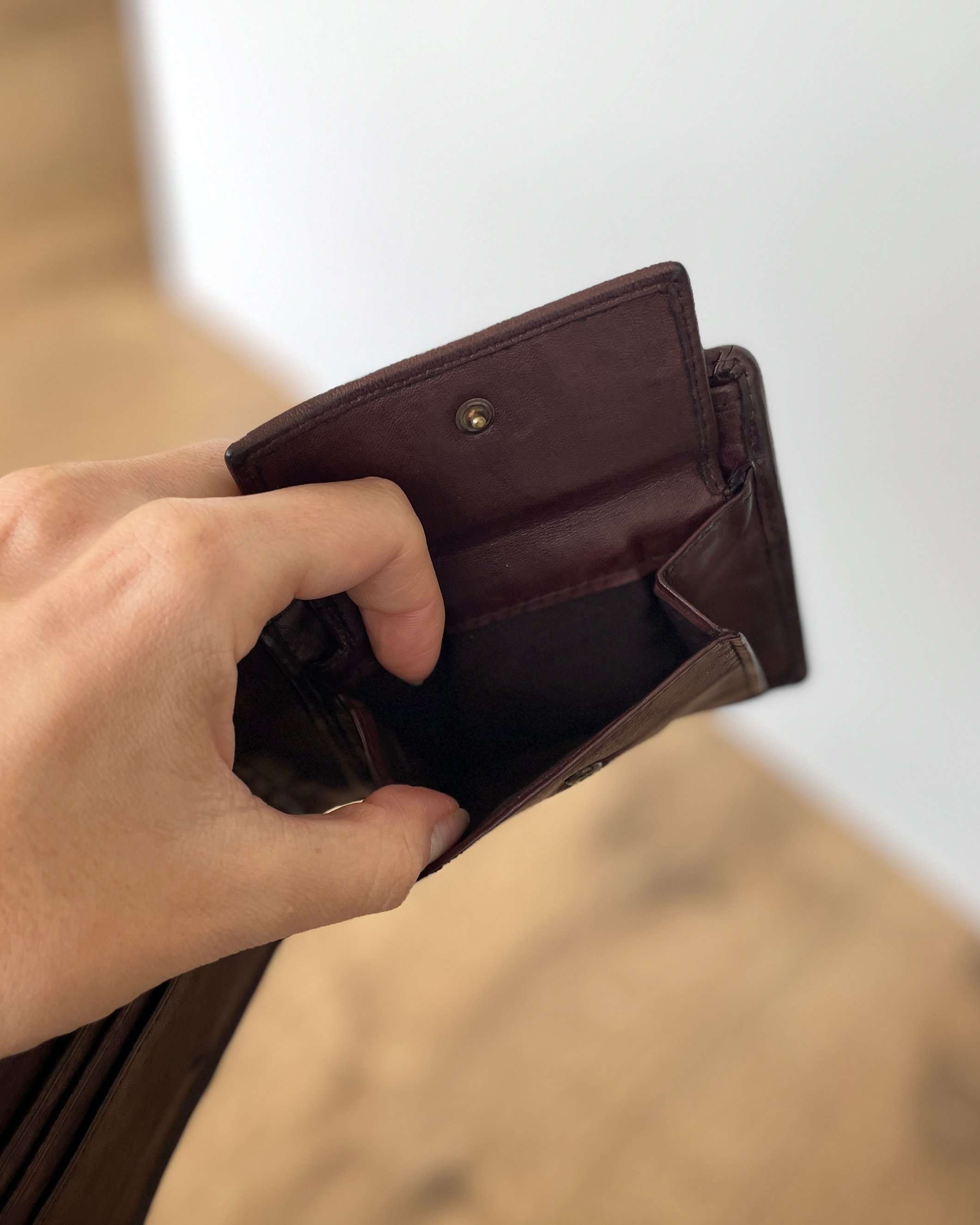 Portafoglio Uomo in Vera Pelle Vintage Intrecciata (M69) | 11 Tessere, 1 Portafoto, Doppia Tasca Banconote, Portamonete