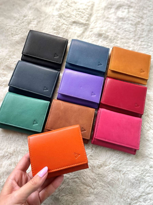OFFERTA x 2 - M66 | Mini Portafoglio Donna in Vera Pelle 10x8cm