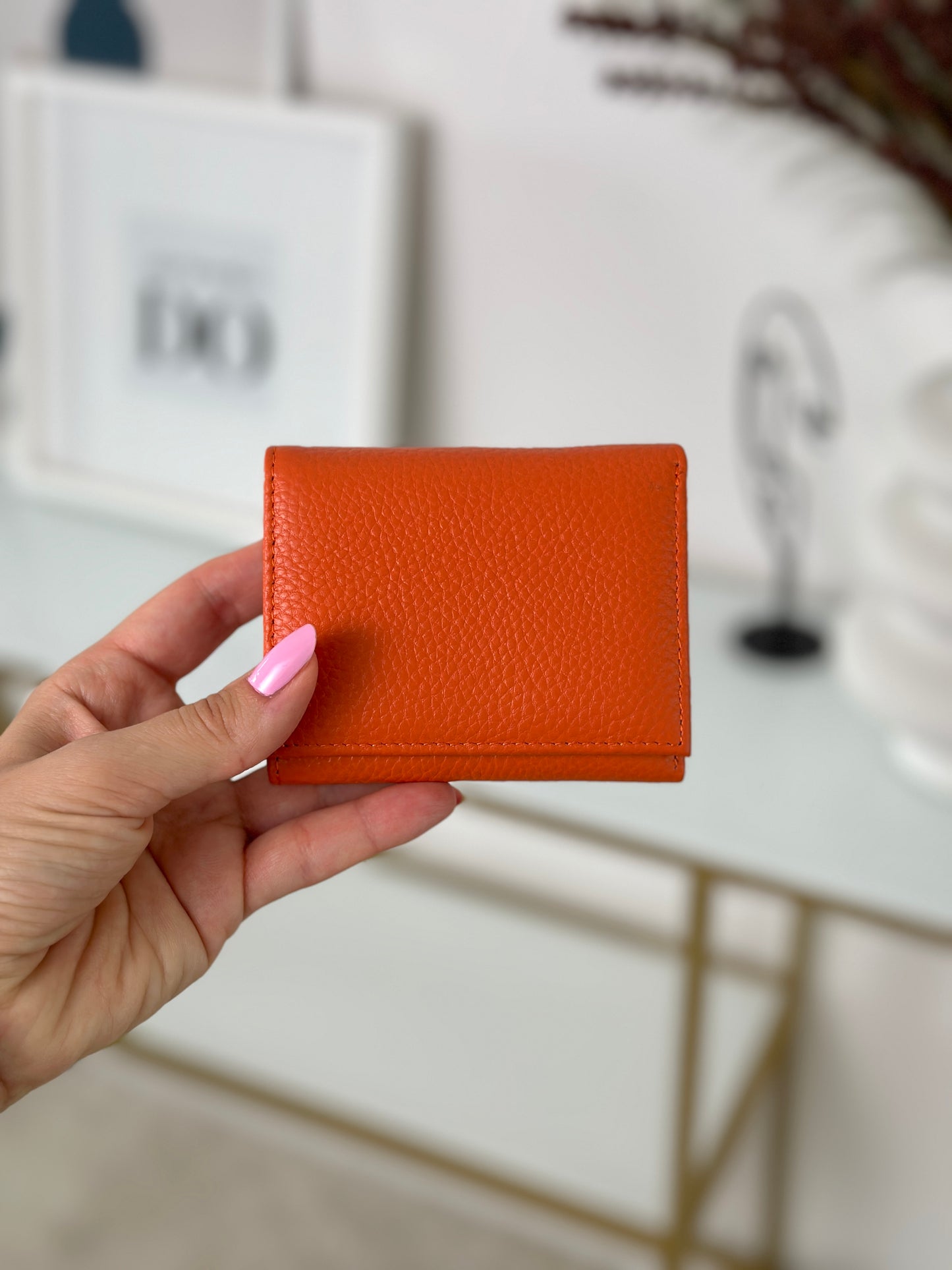 Mini Portafoglio Donna in Vera Pelle 10x8