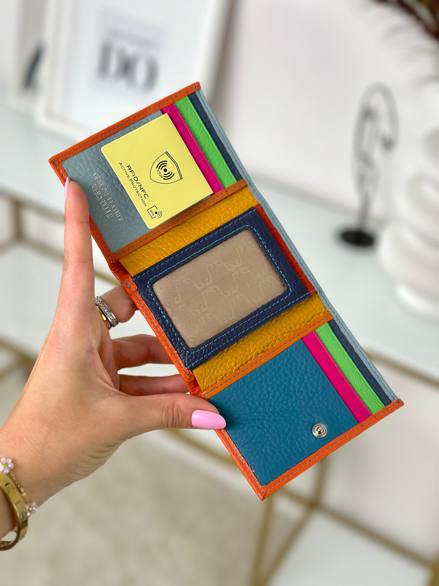 Mini Portafoglio Donna in Vera Pelle 10x8