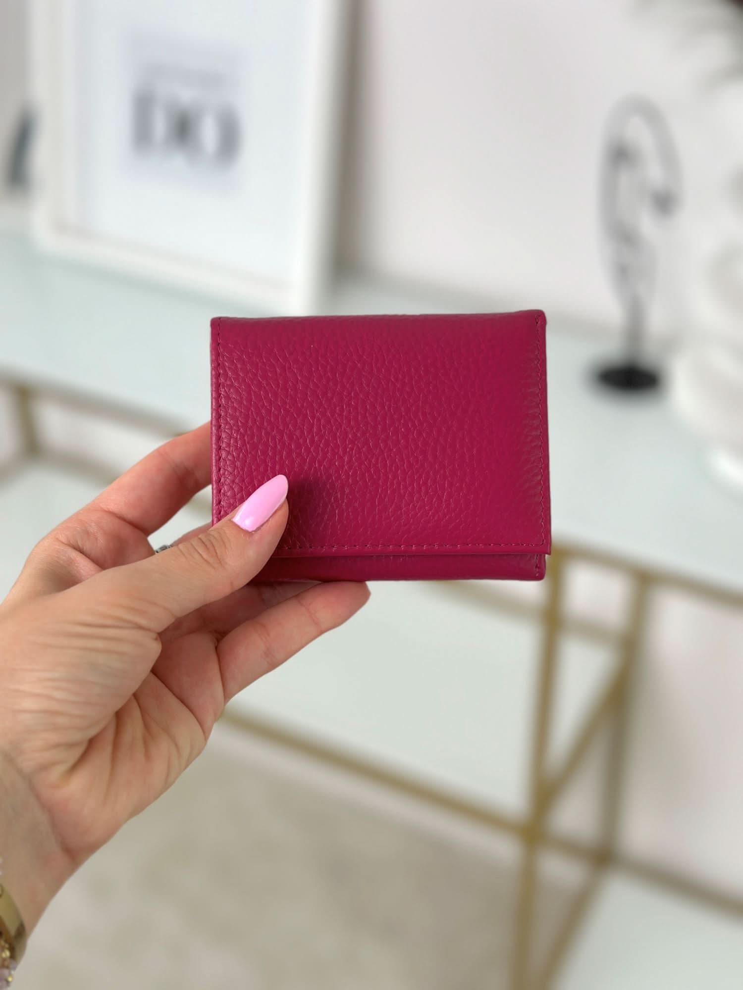 Mini Portafoglio in Vera Pelle | Portafoto, Portamonete, Spazi Tessere, Tasca Banconote