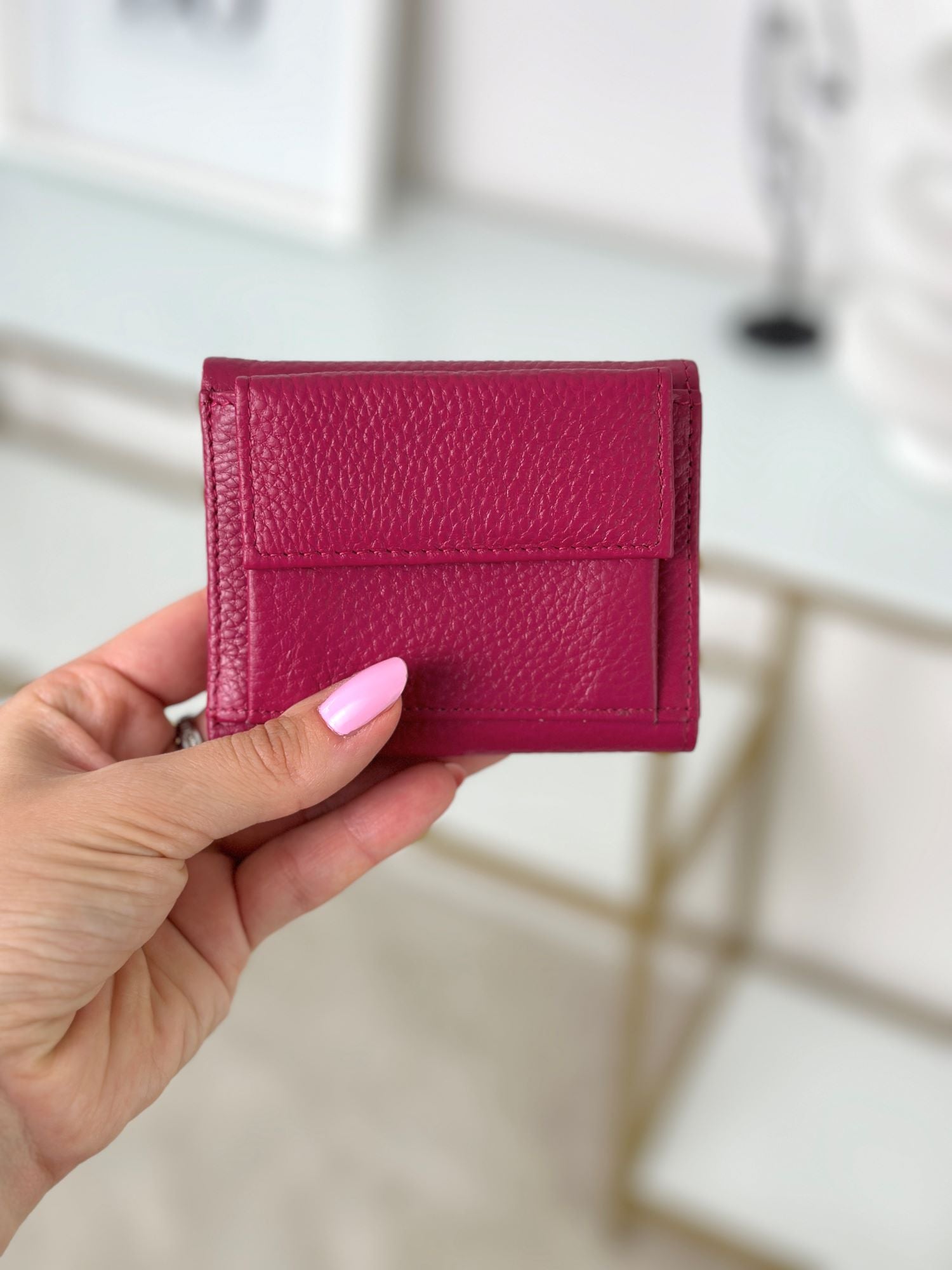 Mini Portafoglio Donna in Vera Pelle 10x8