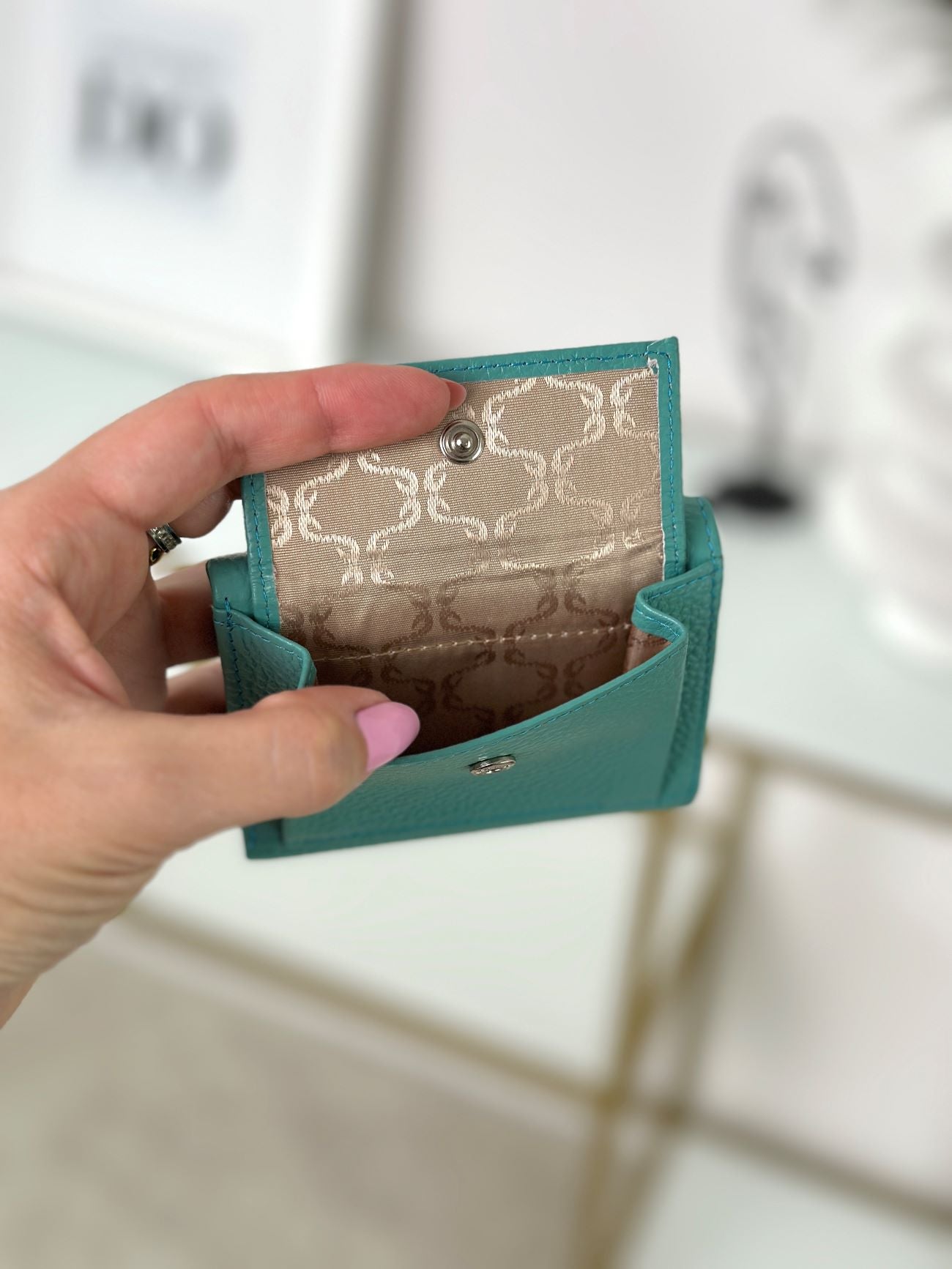 Mini Portafoglio Donna in Vera Pelle 10x8