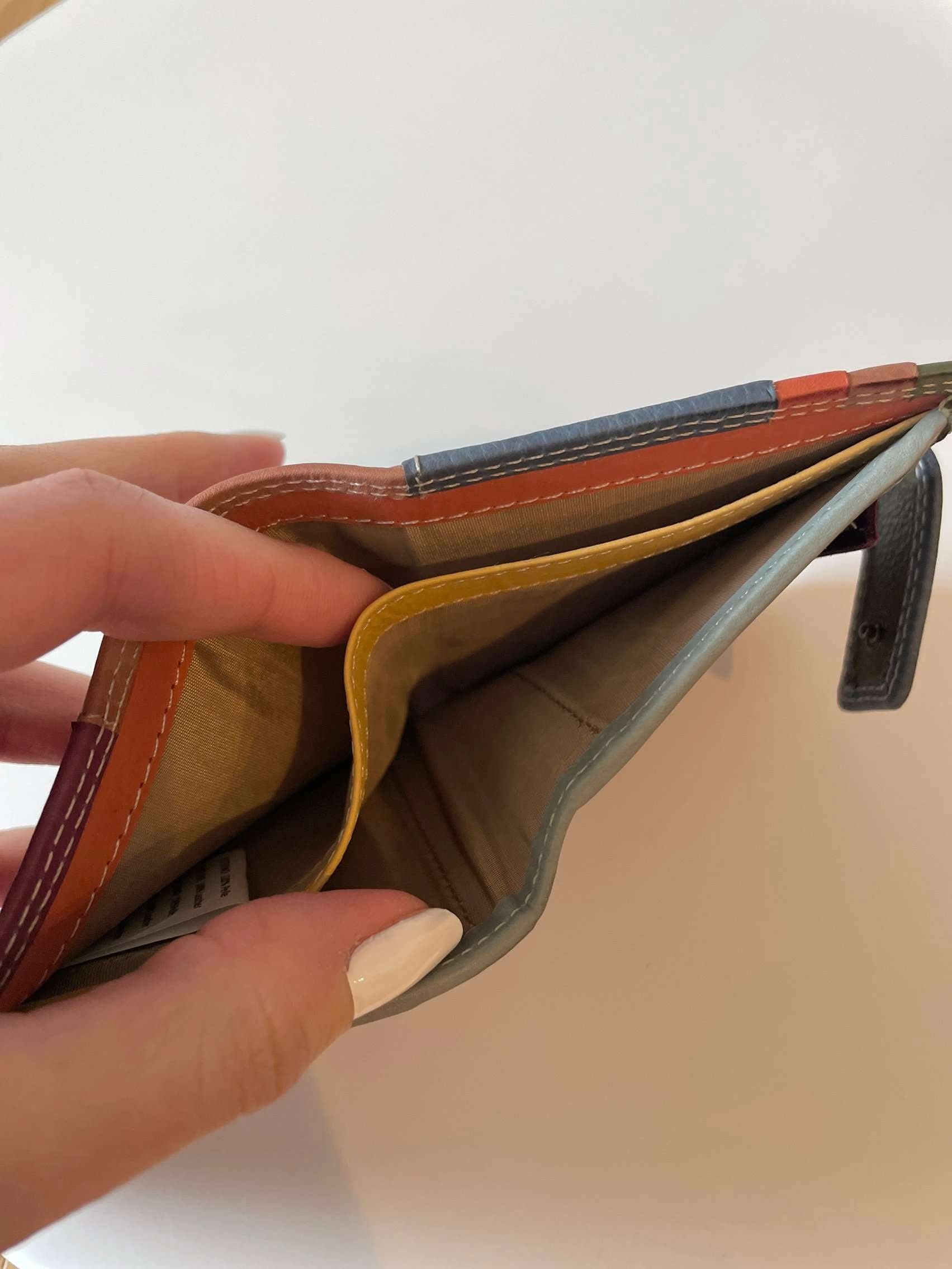 Mini Portafoglio in Vera Pelle | Portafoto, Portamonete con zip, Doppia Tasca Banconote, Spazi Tessere