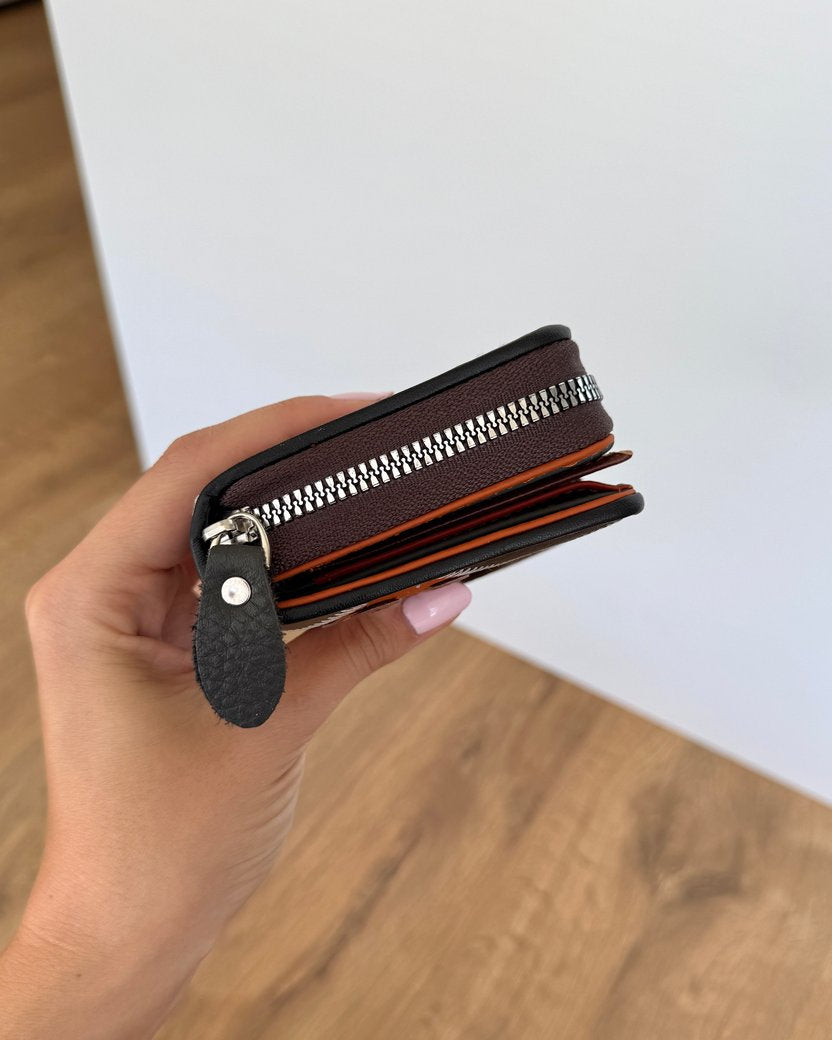 Portafoglio Grande in Vera Pelle | 13 Spazi Tessere, 4 Portafoto, Tasca banconote, Portamonete con zip