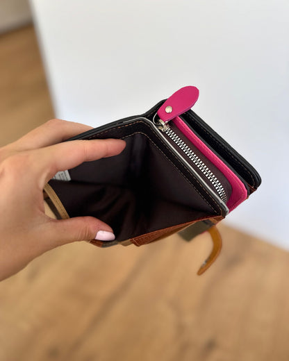 Portafoglio Medio/Grande in Vera Pelle (P02) | 20 Spazi Tessere, 2 Portafoto, 2 Tasche banconote, Portamonete con zip