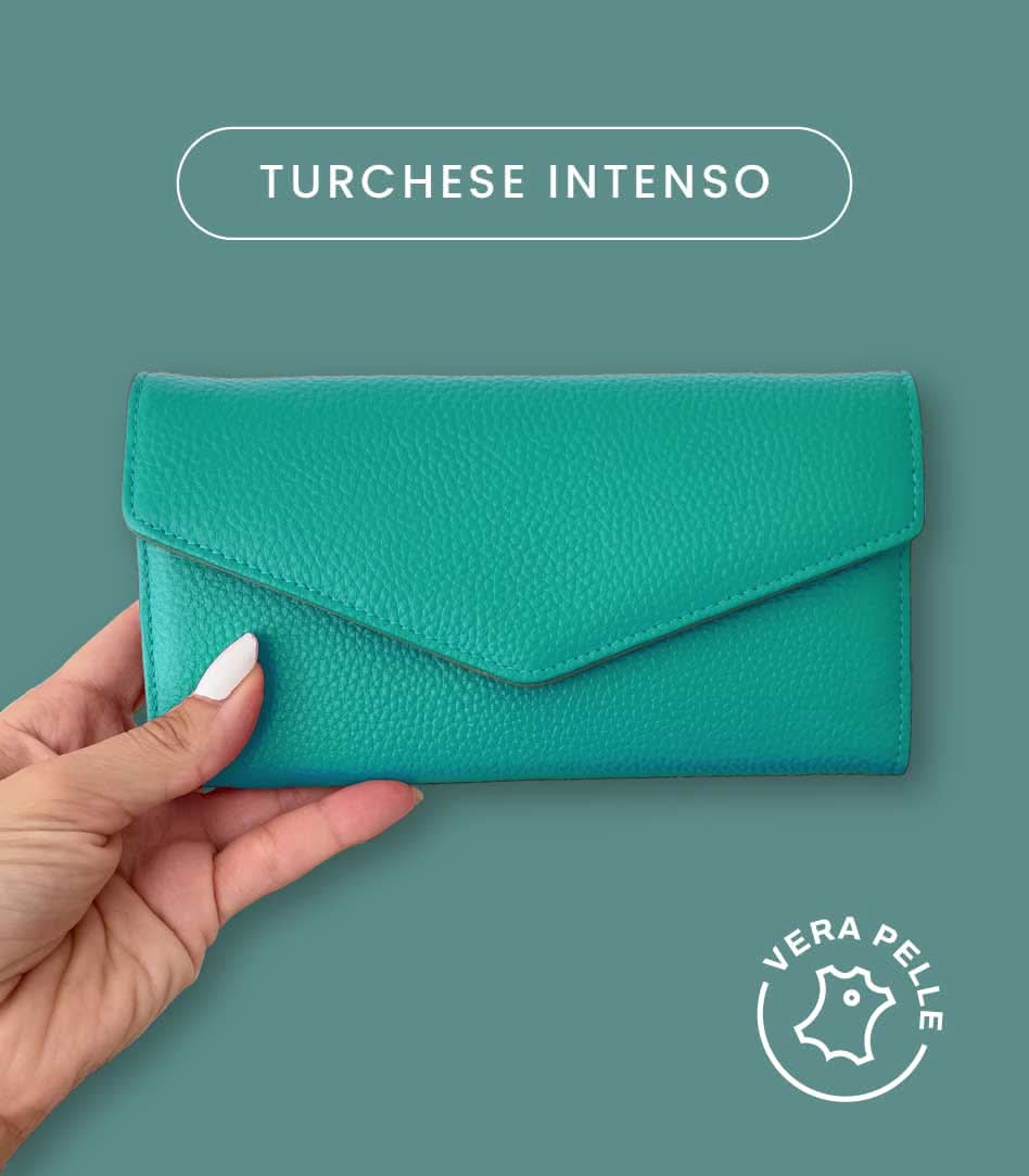 Portafoglio Grande in Vera Pelle | Pratico Portamonete, Tasca Banconote, Spazi Tessere