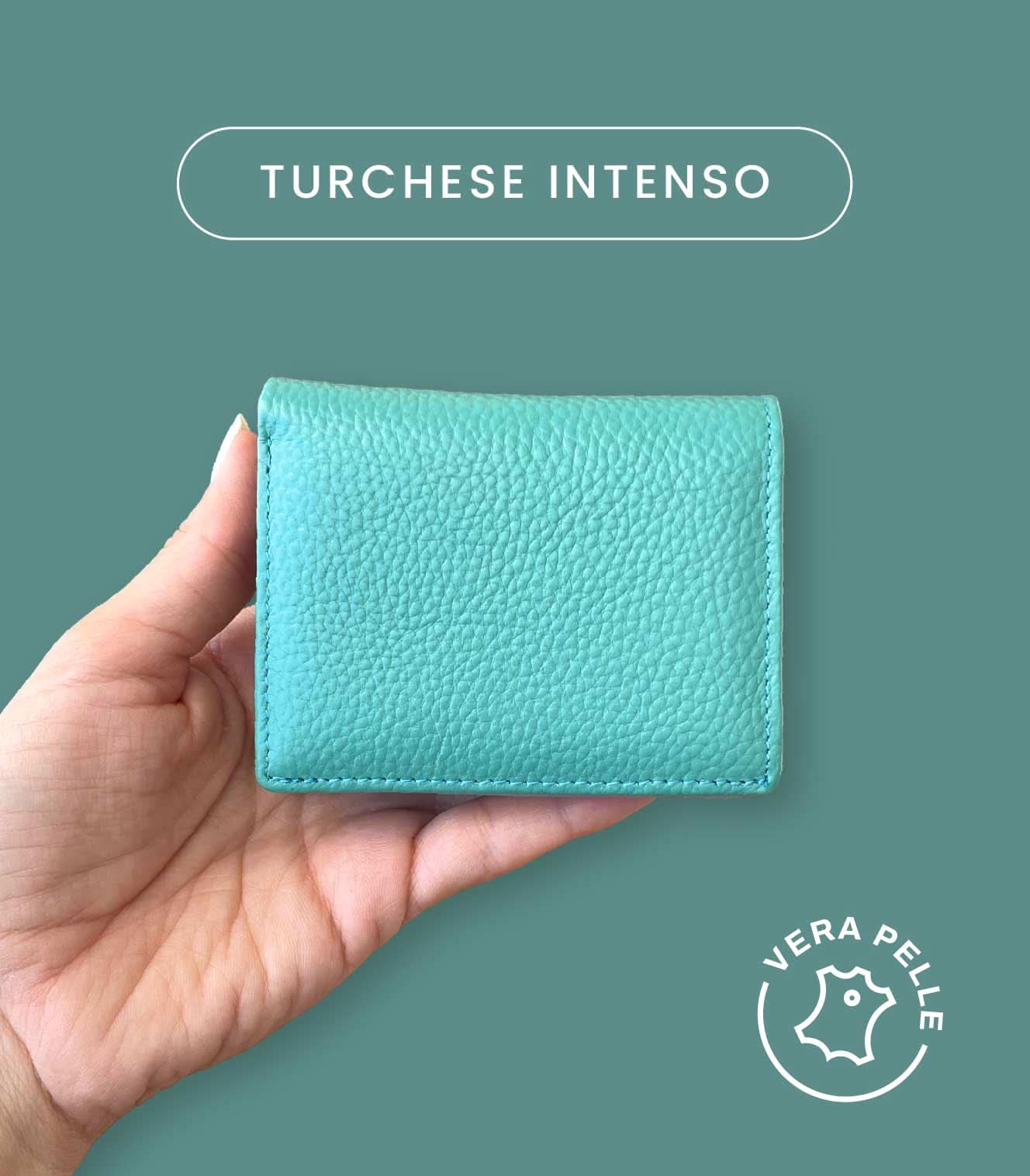Mini Portafoglio Donna in Vera Pelle 10x8