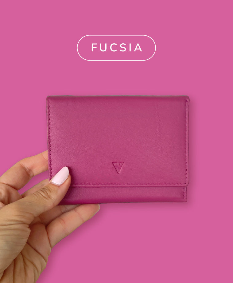 Mini Portafoglio Donna in Vera Pelle (M81) | 11 Tessere, Tasca Banconote, Portamonete con zip