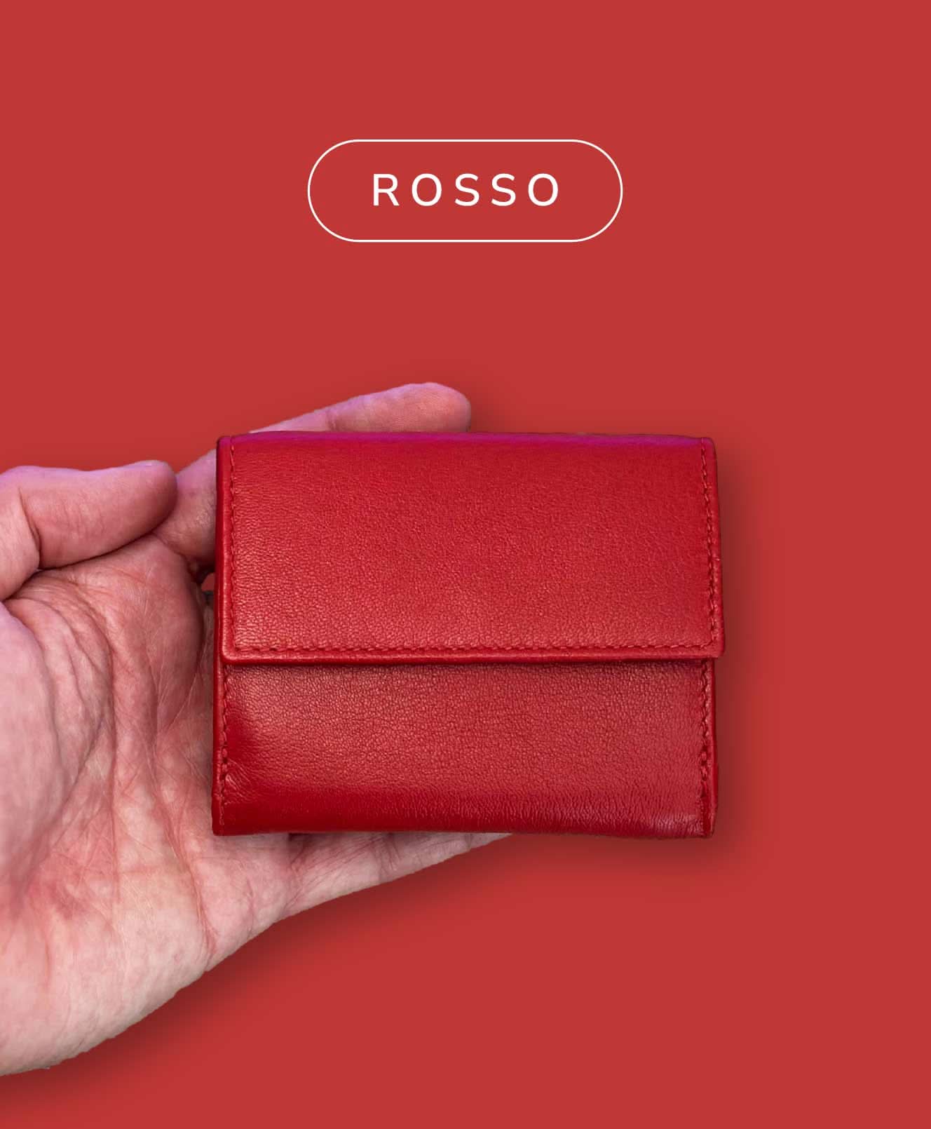 Mini Portafoglio in Vera Pelle | Doppia Tasca Banconote, Spazi Tessere, Portamonete