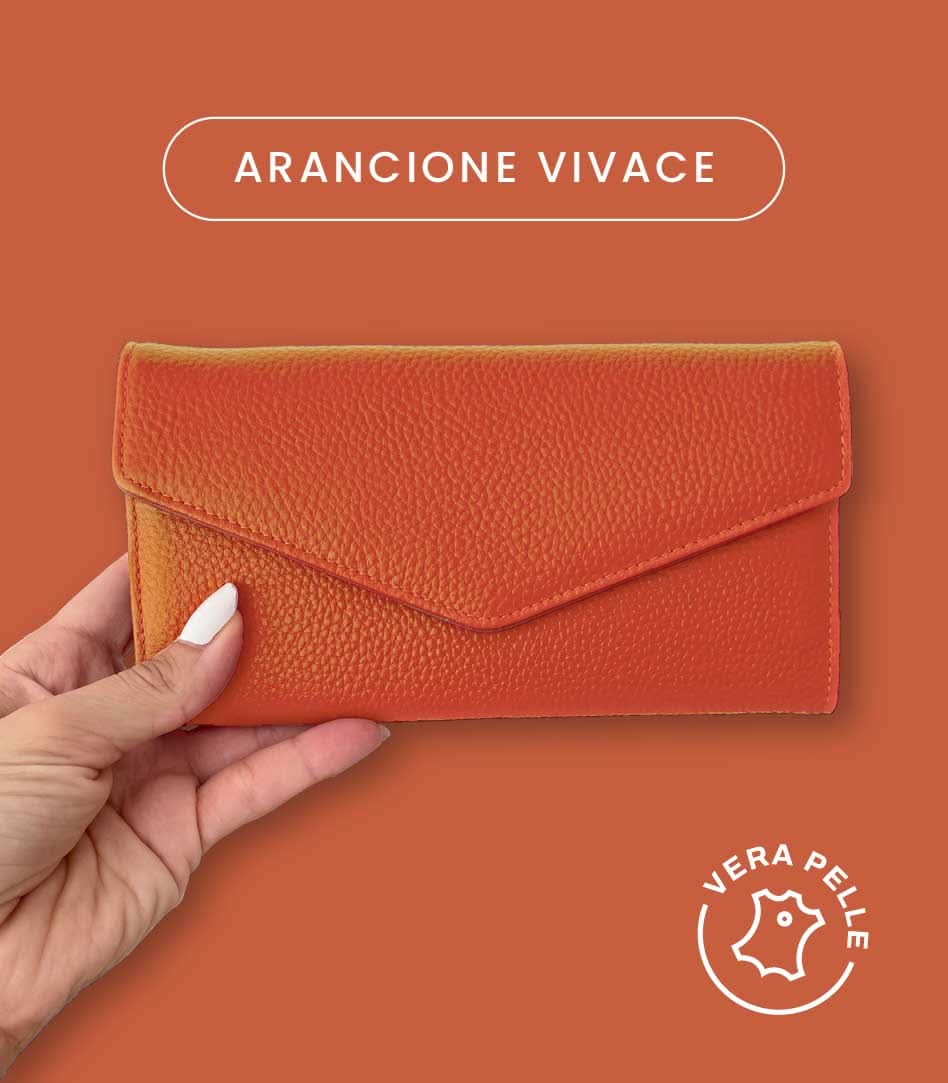 Portafoglio Grande in Vera Pelle | Pratico Portamonete, Tasca Banconote, Spazi Tessere