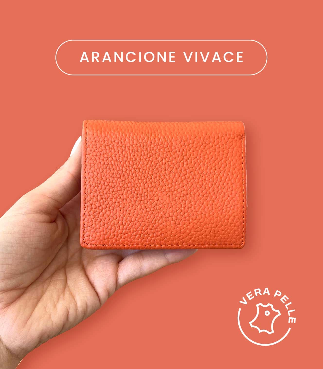 Mini Portafoglio in Vera Pelle | Spazi Tessere, 3 Portafoto, Doppia tasca banconote, Portamonete