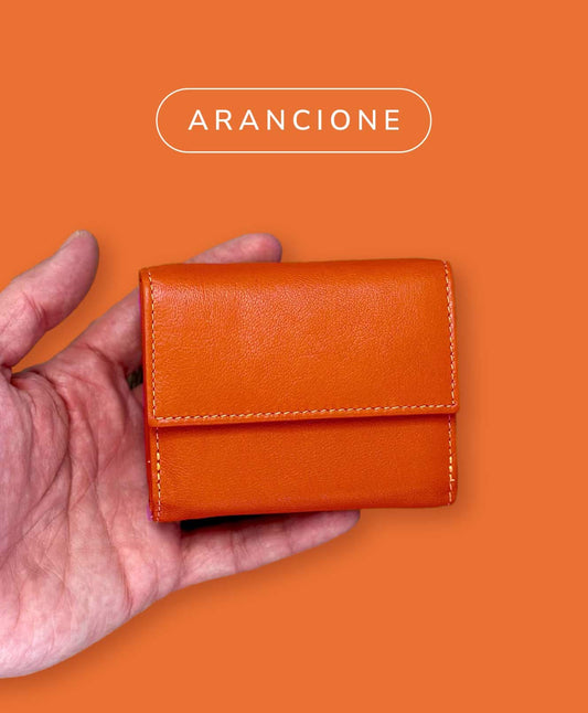 Mini Portafoglio Donna in Vera Pelle 10x8