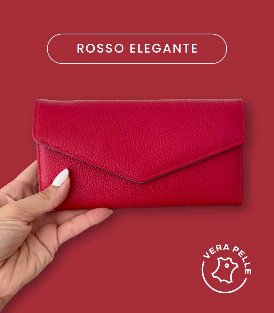 Portafoglio Grande in Vera Pelle | Pratico Portamonete, Tasca Banconote, Spazi Tessere