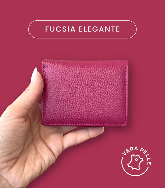 Mini Portafoglio Donna in Vera Pelle 10x8