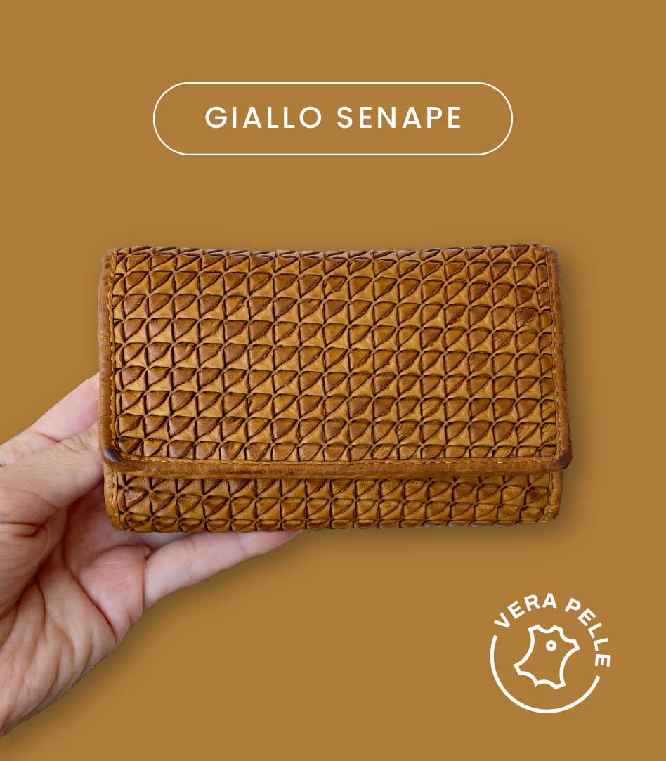 M20 Portafoglio Donna in Vera Pelle Vintage Intrecciata | 15 Tessere, Portafoto, Doppia Tasca Banconote, Zip Portamonete