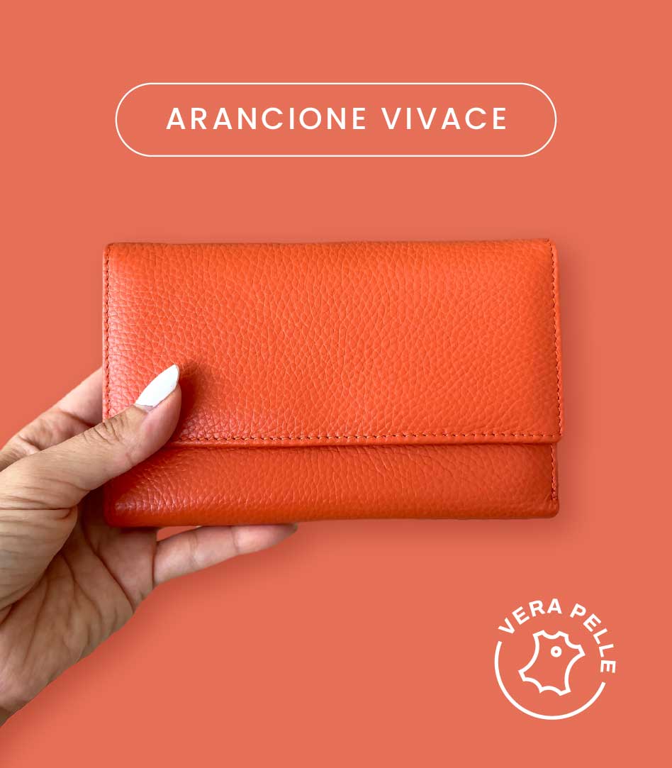 Portafoglio "Arya" in Vera Pelle 16x11