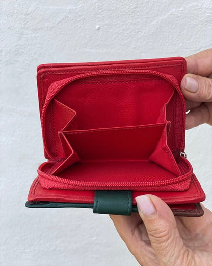 Portafoglio in Vera Pelle (M07) Rosso
