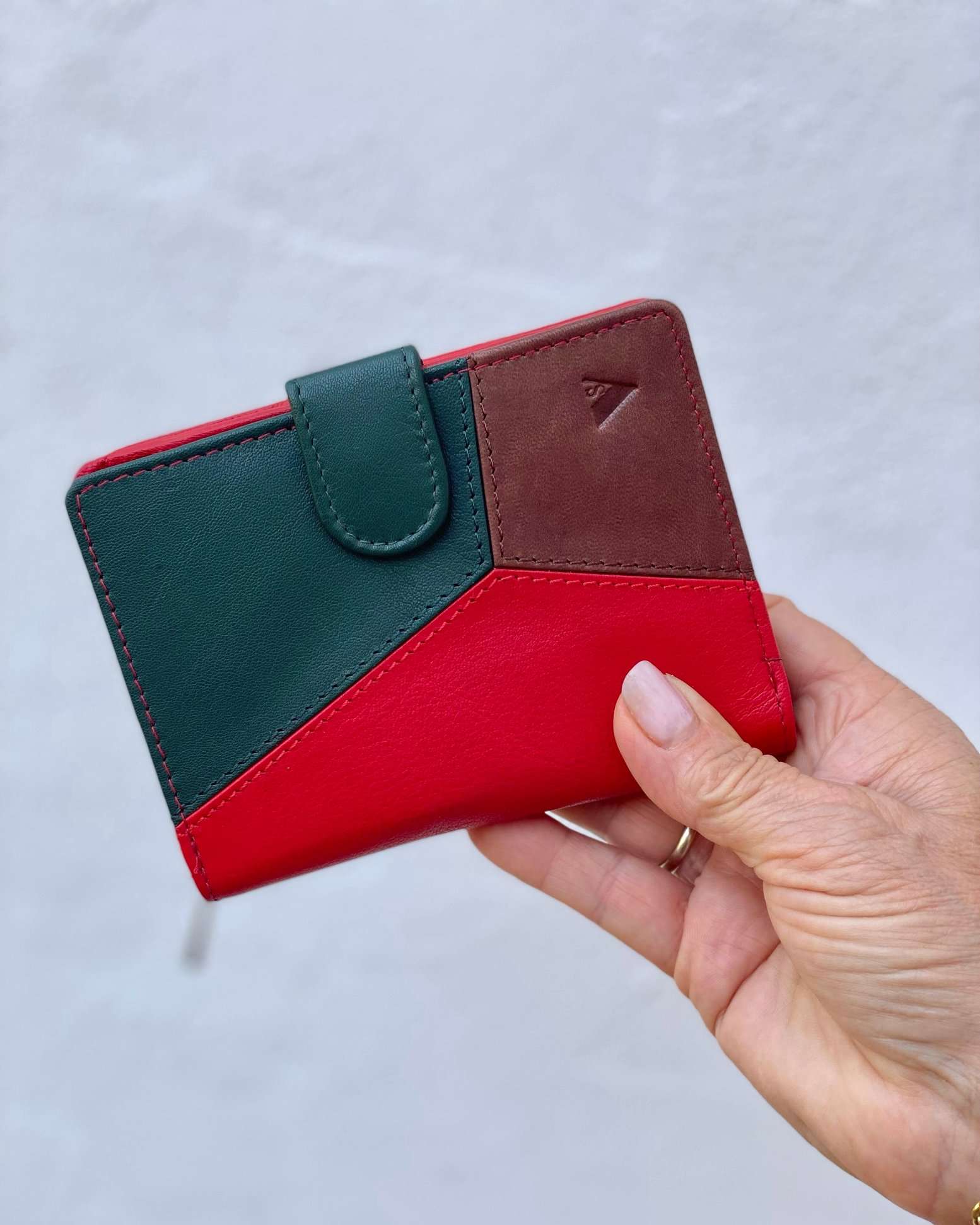 Portafoglio in Vera Pelle (M07) Rosso