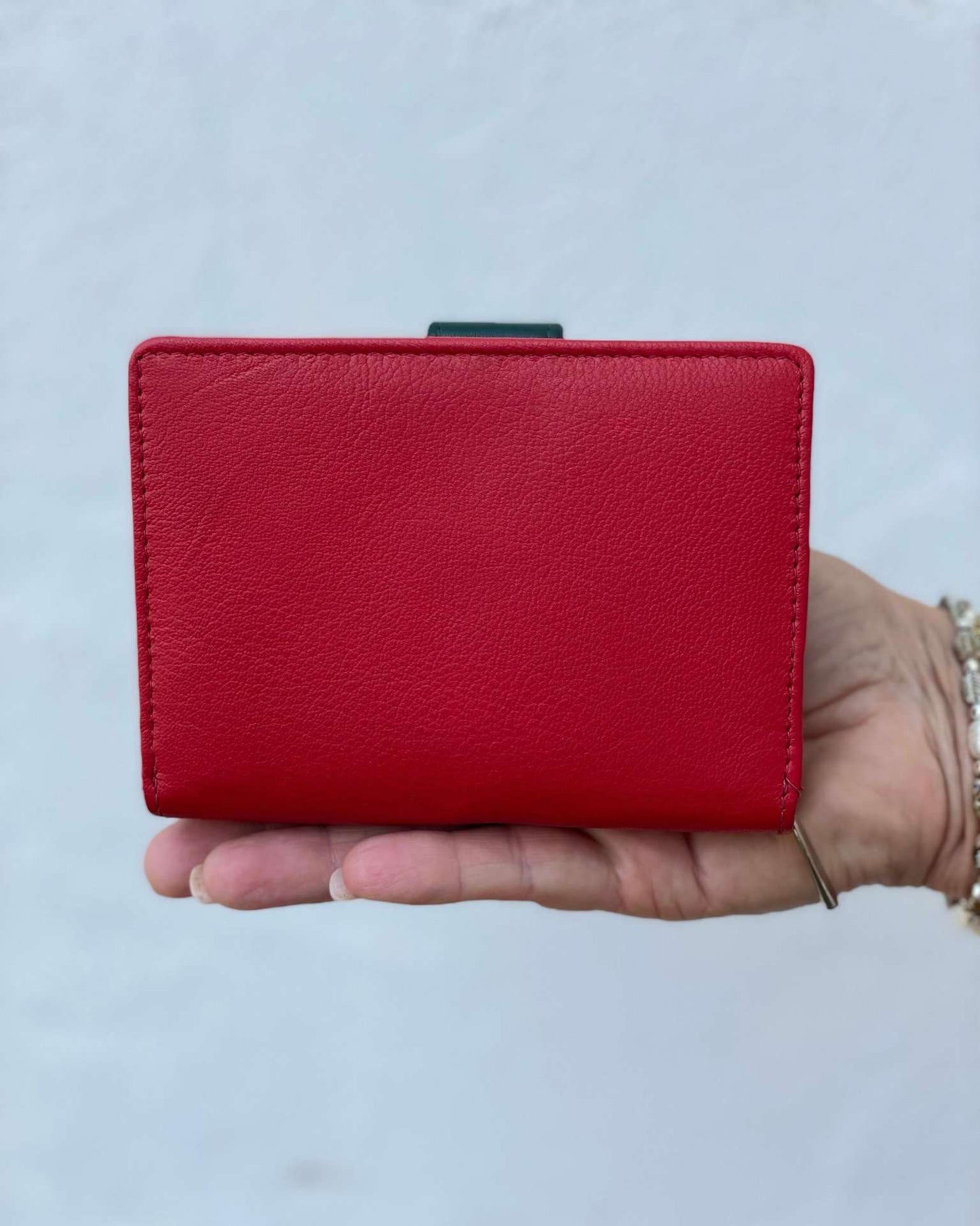 Portafoglio in Vera Pelle (M07) Rosso