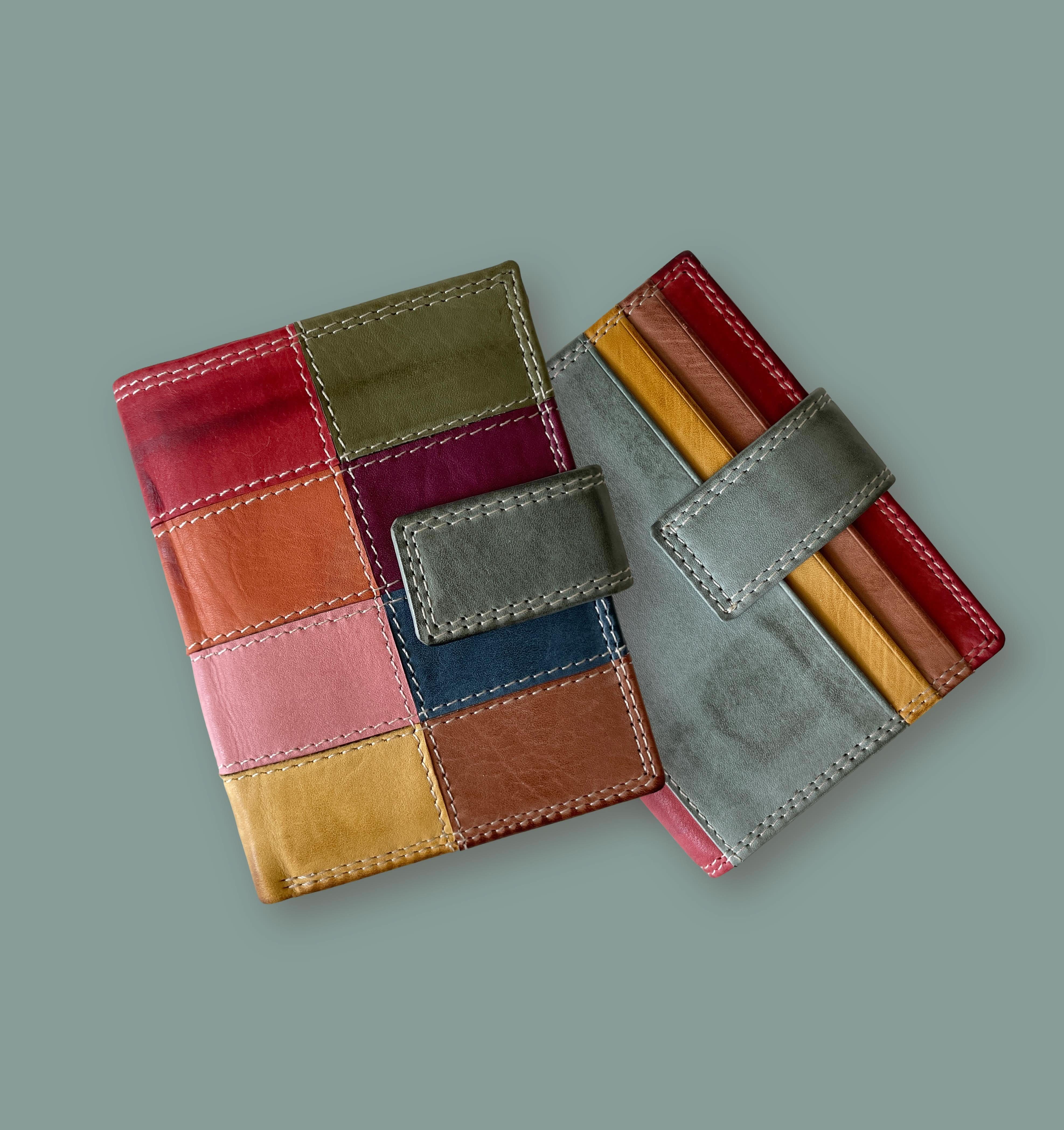 Mini Portafoglio in Vera Pelle | Portafoto, Portamonete con zip, Doppia Tasca Banconote, Spazi Tessere