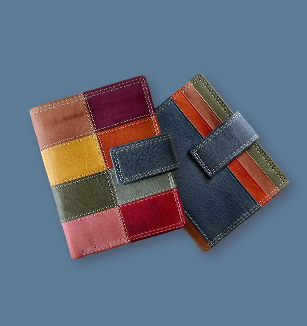 Mini Portafoglio in Vera Pelle | Portafoto, Portamonete con zip, Doppia Tasca Banconote, Spazi Tessere