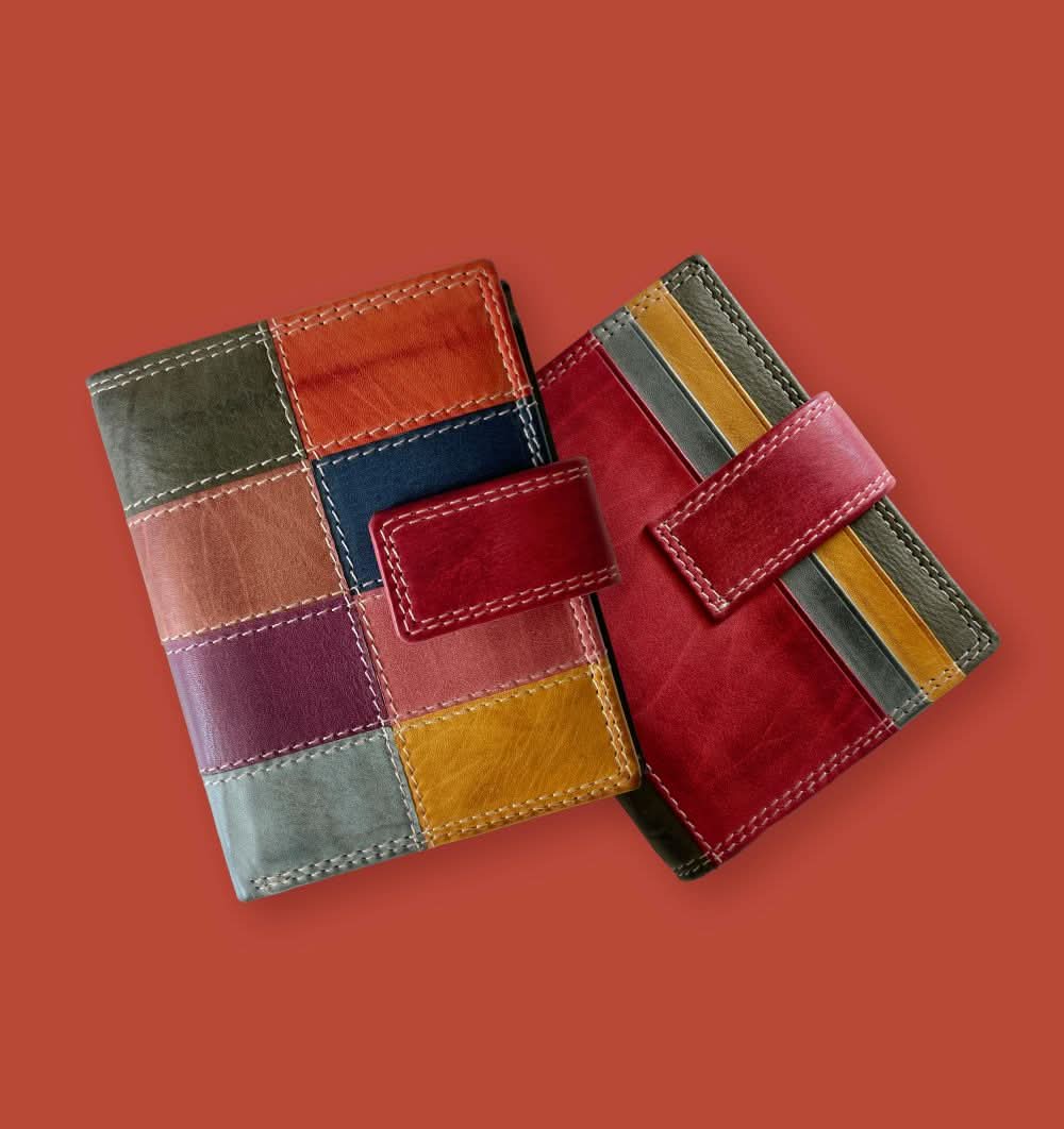 Mini Portafoglio in Vera Pelle | Portafoto, Portamonete con zip, Doppia Tasca Banconote, Spazi Tessere