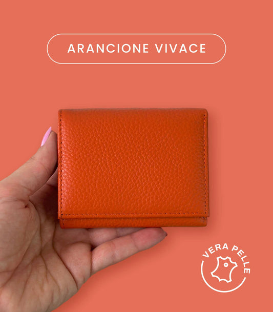 Mini Portafoglio Donna in Vera Pelle 10x8