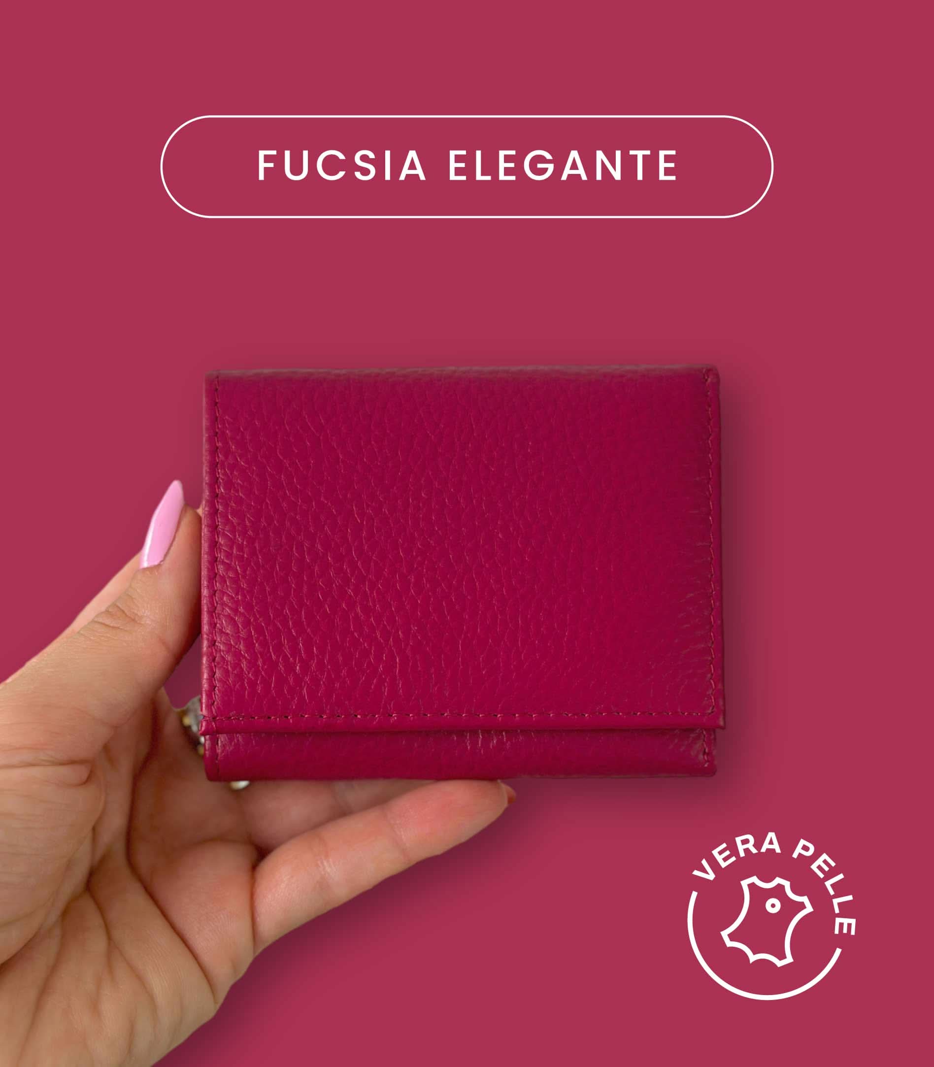 Mini Portafoglio in Vera Pelle | Portafoto, Portamonete, Spazi Tessere, Tasca Banconote